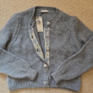 Mango Matilda Blue Cardigan Sweater NWT